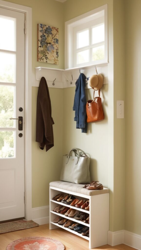 shoe rack storage, shoe cabinet for hallway, entryway shoe organizer, hallway shoe shelf, mudroom shoe bench