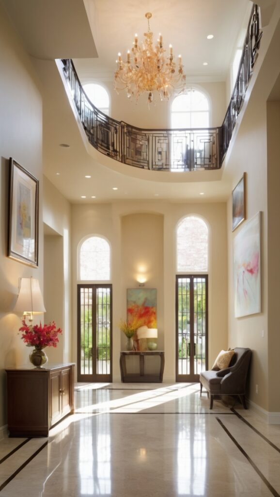 home entrance design, modern foyer design, elegant hallway decor, stylish entryway ideas, contemporary vestibule design
