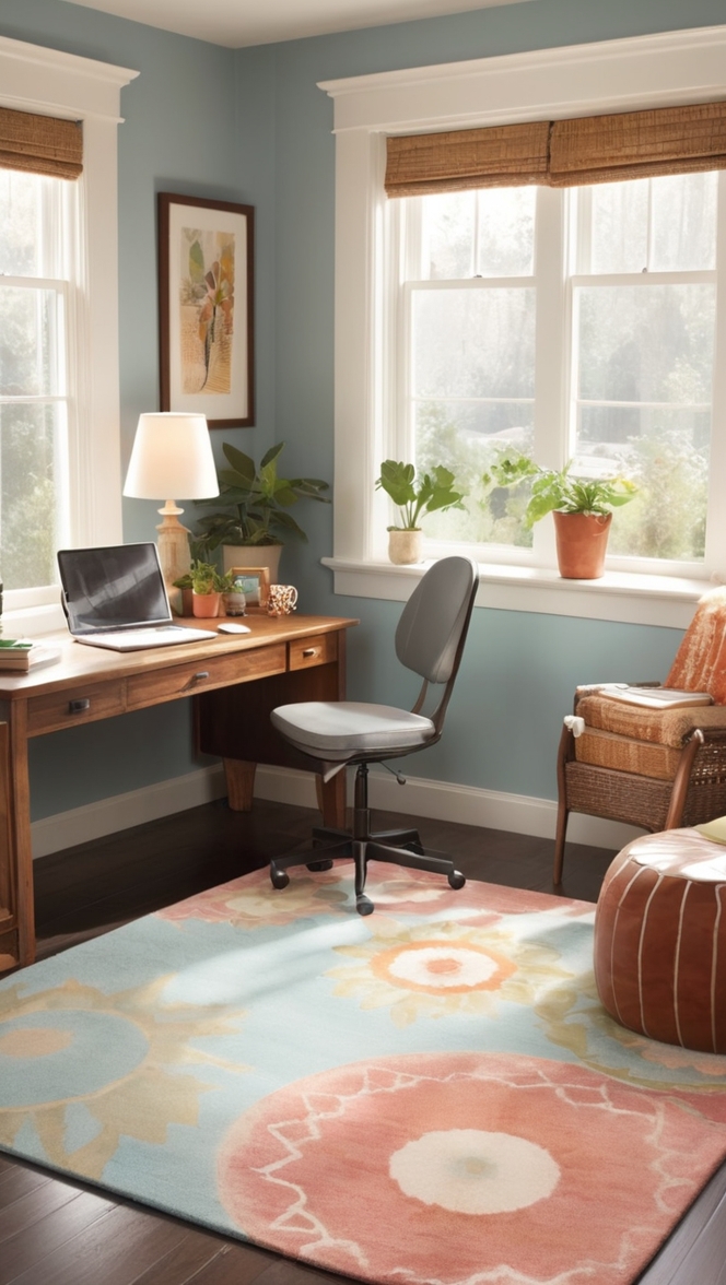 home office rugs, office decor, modern home office, cozy workspace, home office ideas