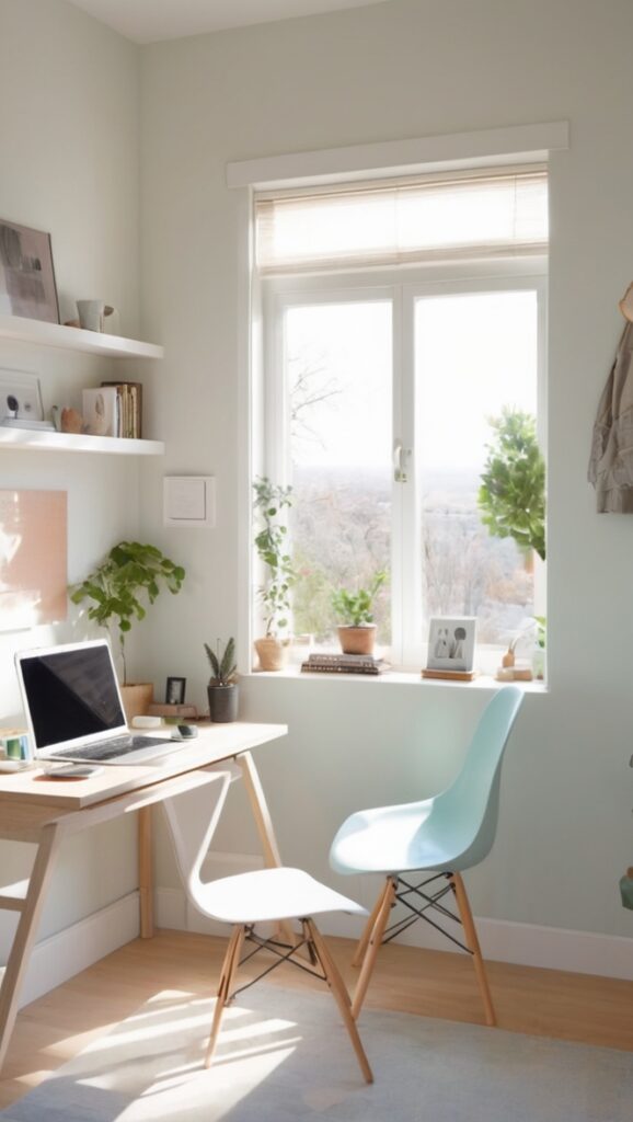 mesa de escritório, cadeira de escritório, mesa para computador, escrivaninha de madeira, estante para livros