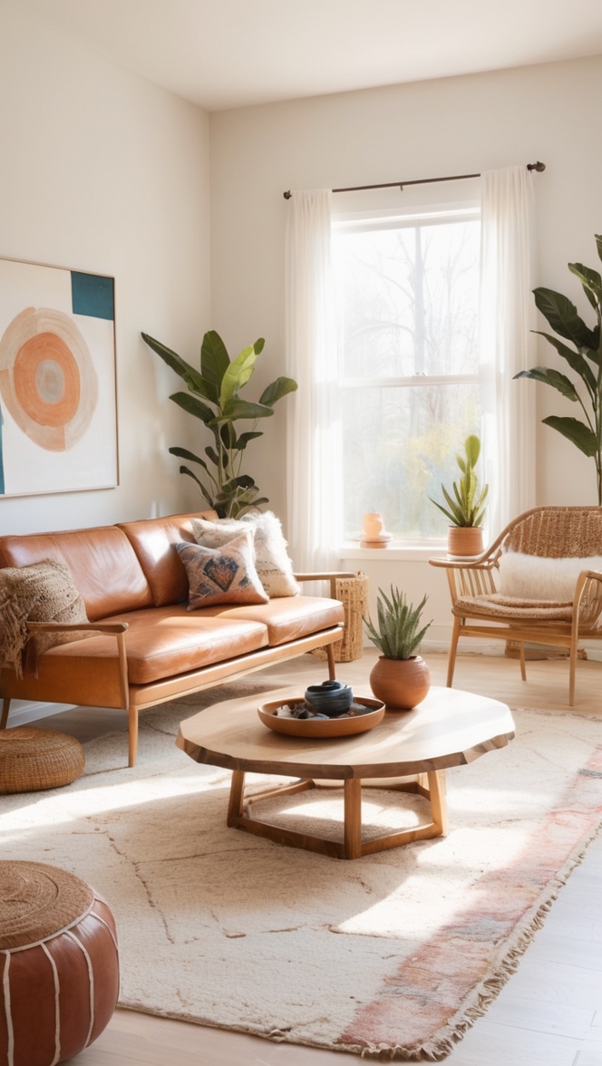 minimalist design, bohemian decor, modern living room, contemporary interior, chic home styling