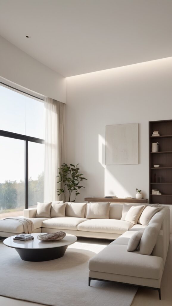 modern living room design, luxury home decor, minimalist interior design, high end furniture, contemporary living space