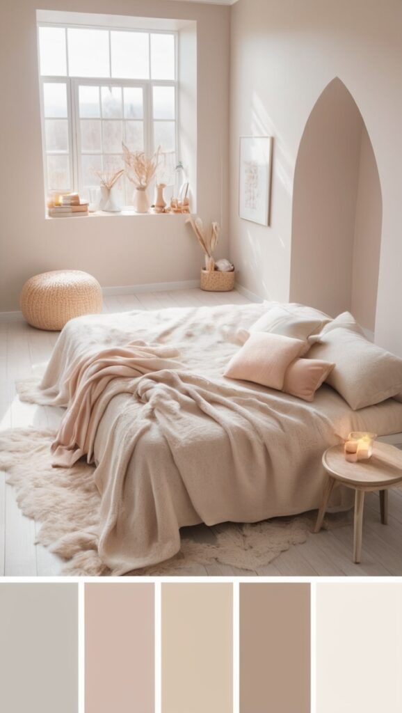 classic white, minimalist gray, soft beige, muted taupe, subtle ivory