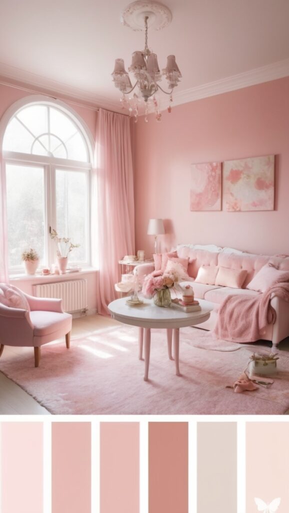 pink paint palette, blush pink color palette, cotton candy color palette, pastel pink color palette, magenta color palette
