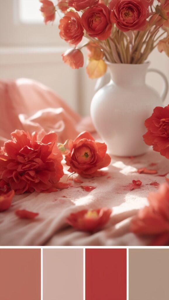 red paint, red color scheme, red color palette, red hue, red color combination