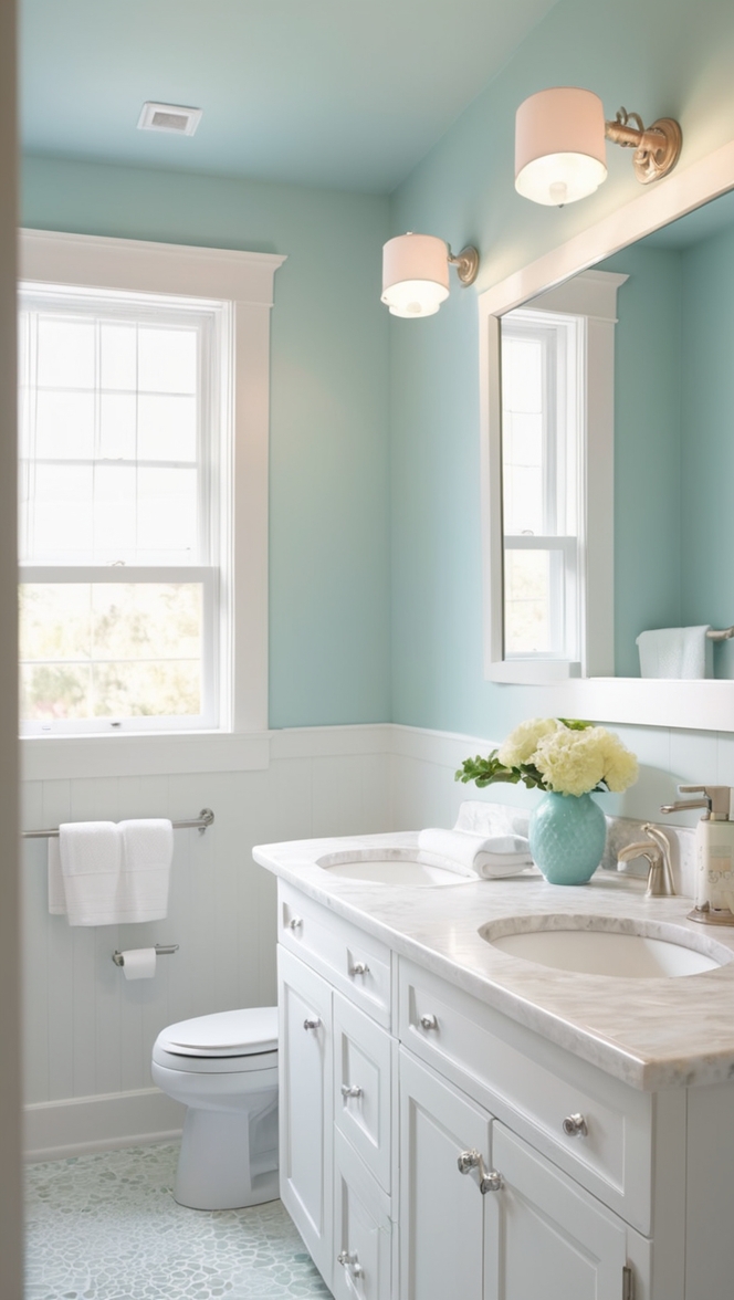 small bathroom renovation, child-friendly bathroom design, modern kids bathroom remodel, budget-friendly bathroom updates, playful bathroom decor