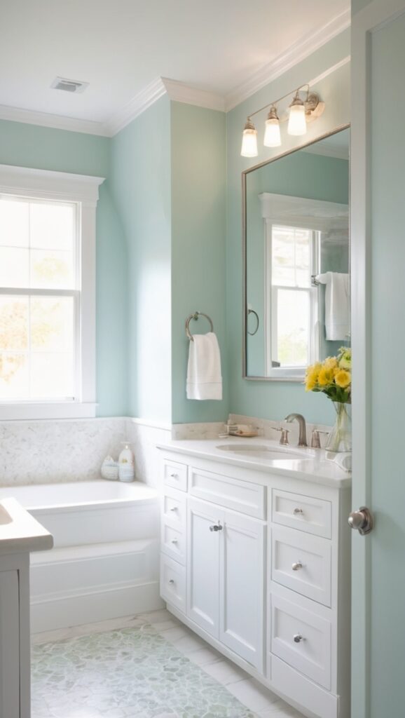small bathroom renovation, child-friendly bathroom design, modern kids bathroom remodel, budget-friendly bathroom updates, playful bathroom decor