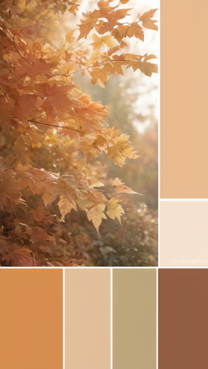 autumn color patterns, autumn color combos, autumn color swatches, soft fall colors, warm autumn shades
