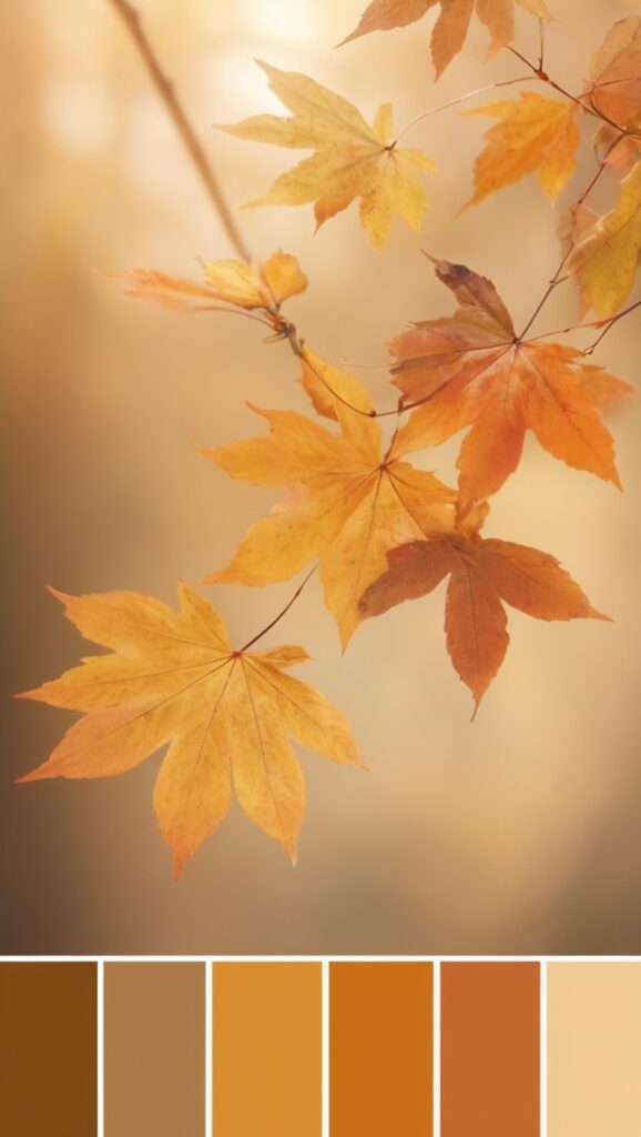autumn color patterns, autumn color combos, autumn color swatches, soft fall colors, warm autumn shades