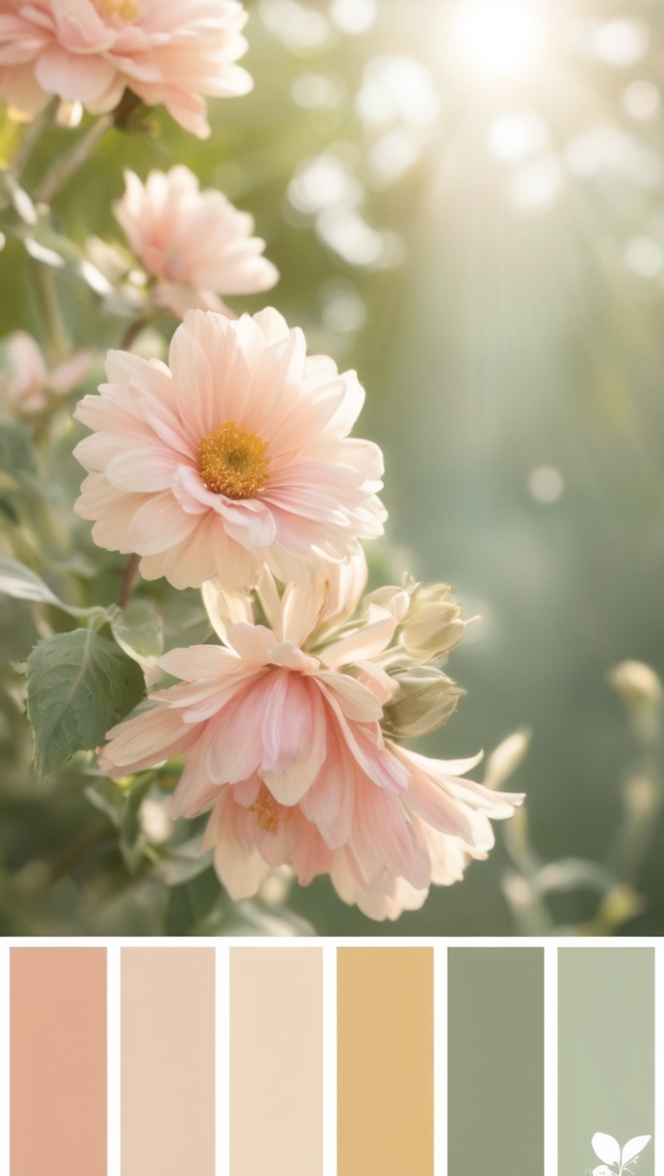 summer color palette, pastel colors, light hues, warm tones, soft shades 