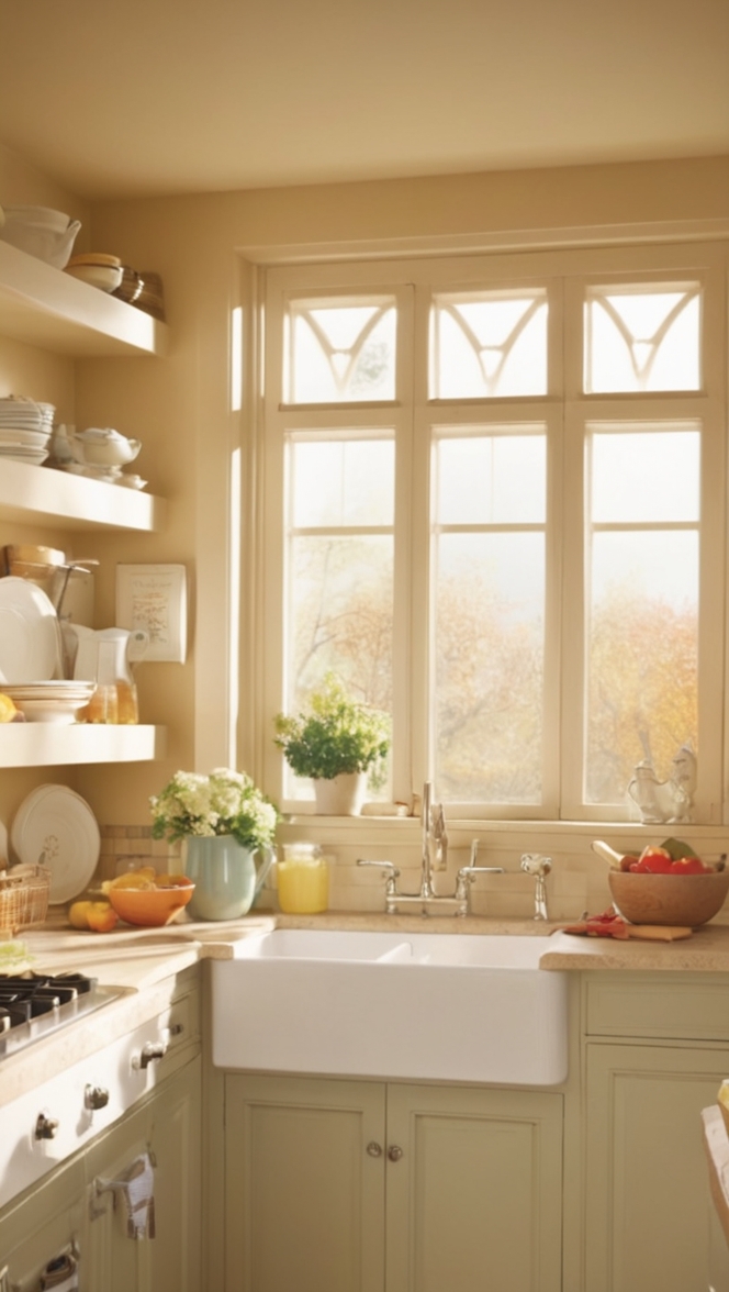 cozy kitchen design, cozy kitchen decor, warm kitchen ideas, inviting kitchen space, comforting kitchen atmosphere 