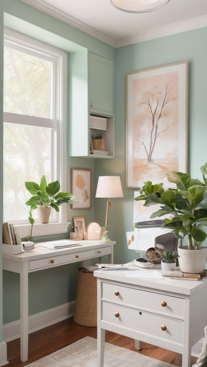 work from home setup, home office decor, remote work essentials, cozy home workspace, stylish home office