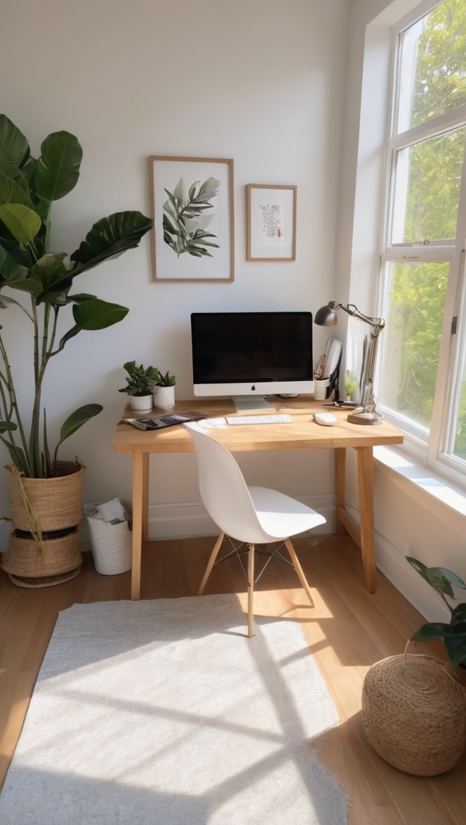 work from home setup, home office decor, remote work essentials, cozy home workspace, stylish home office 