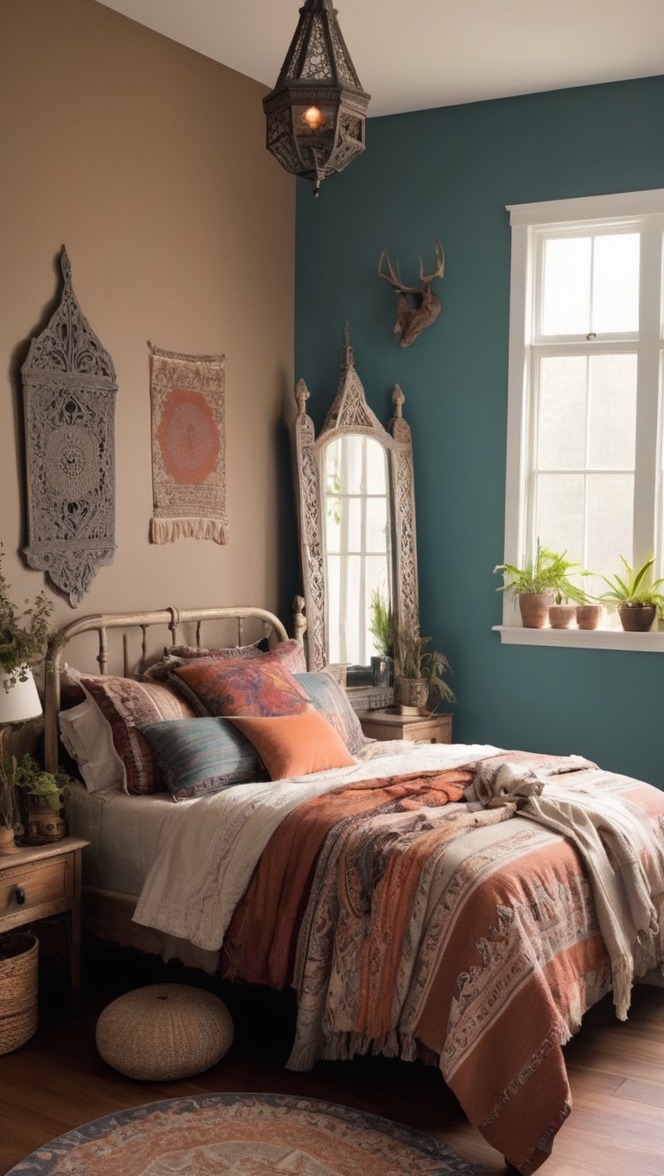boho bedroom decor, gothic home decor, bedroom wall art, boho chic furniture, gothic bedding