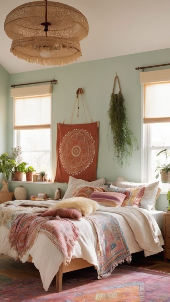 boho bedroom decor, bohemian bedroom design, boho style furniture, boho chic bedding, boho room accessories