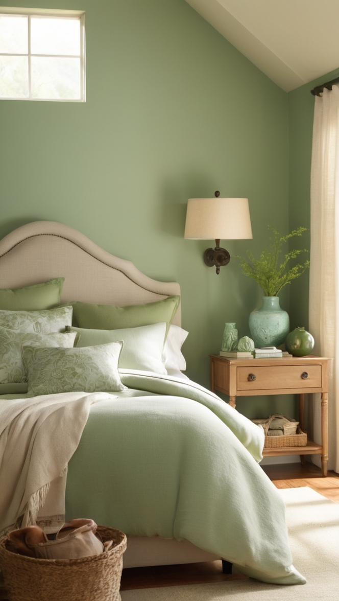 green bedroom ideas, 
eco-friendly bedroom decor, 
organic bedding, 
sustainable bedroom furniture, 
natural fiber rugs