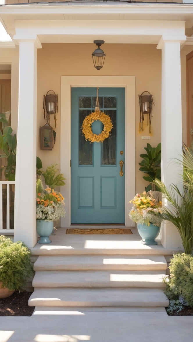 entryway decor, home foyer design, stylish hallway ideas, elegant front entrance, welcoming house vestibule