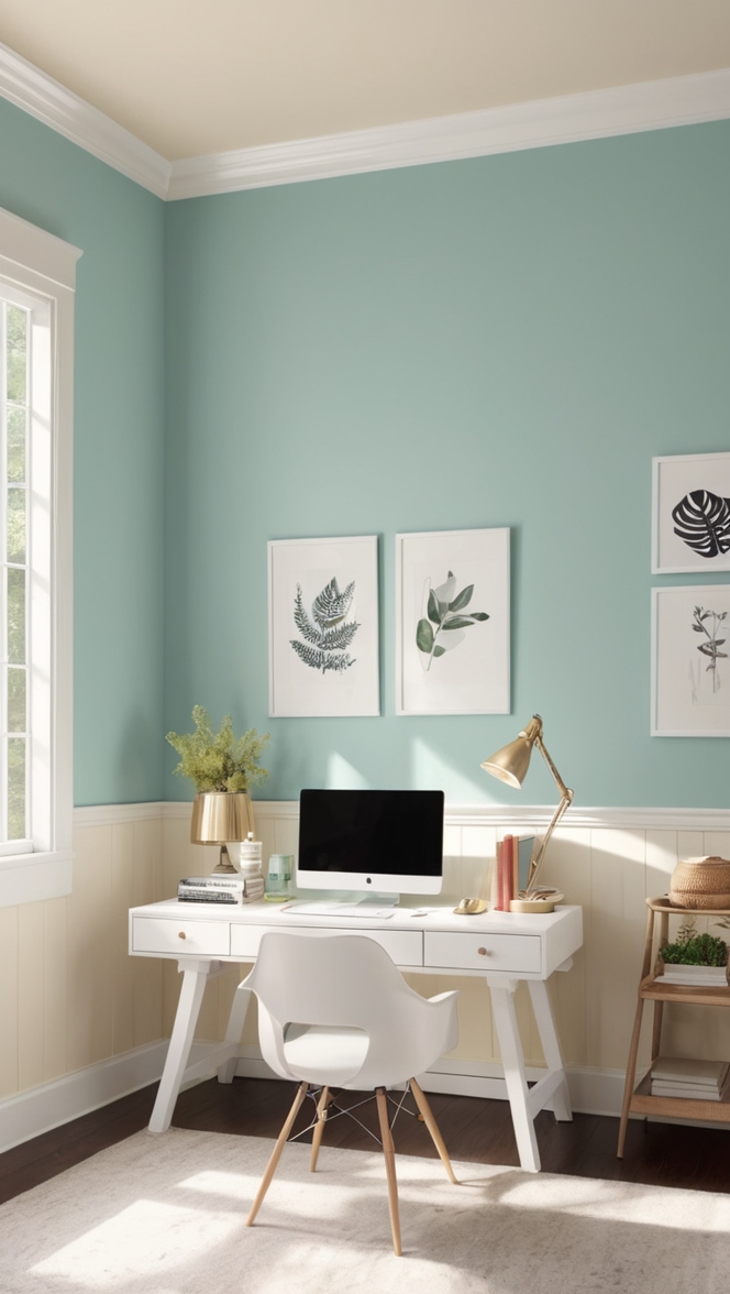 cozy home office decor, home office design ideas, office color palette, modern home office colors, cozy workspace design