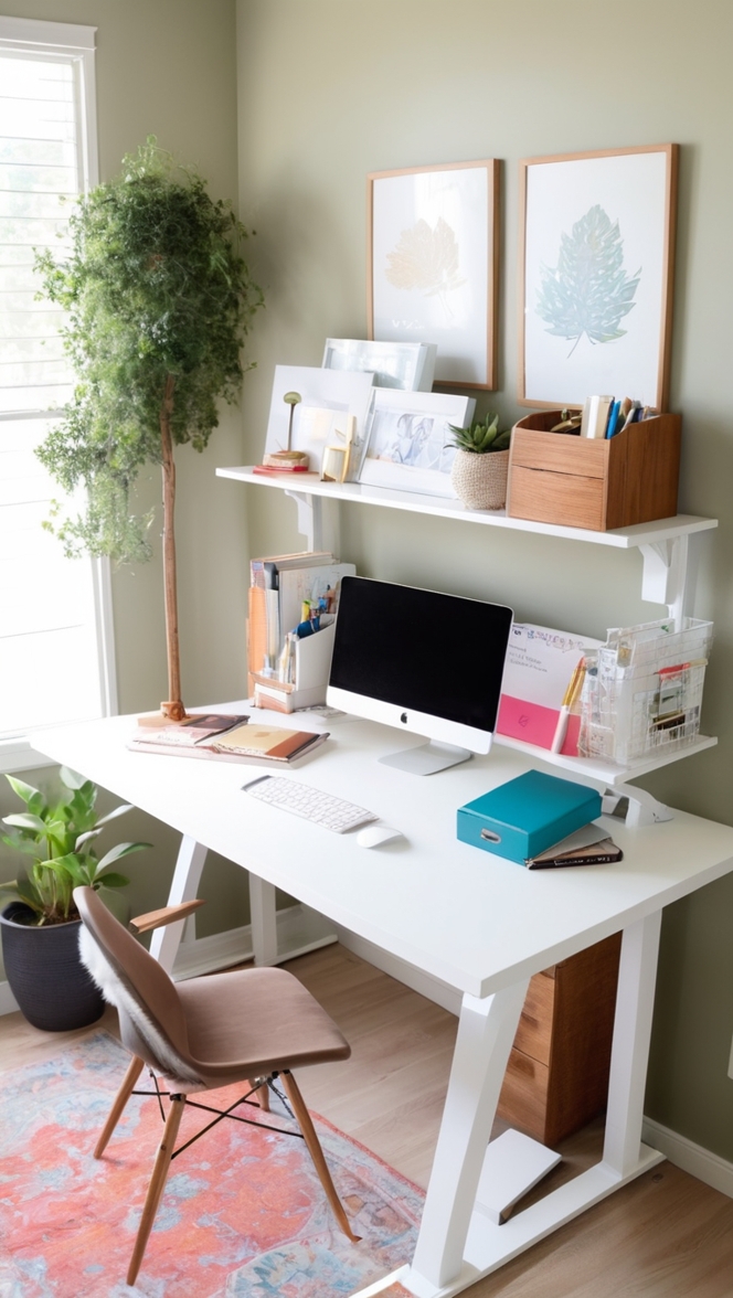 home office furniture, ergonomic chair, adjustable desk, electric standing desk, office desk organizer