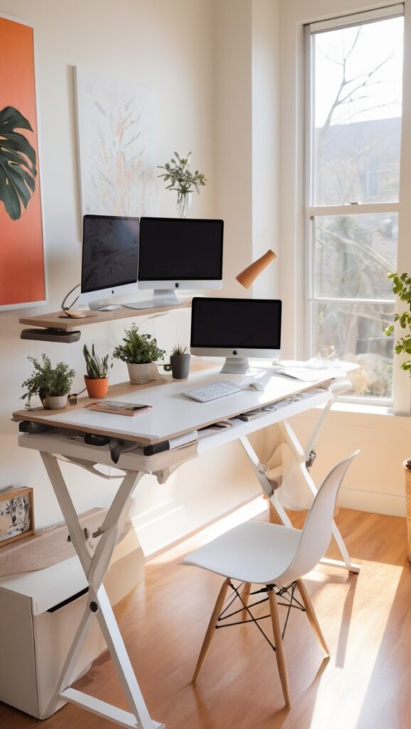 home office furniture, ergonomic chair, adjustable desk, electric standing desk, office desk organizer