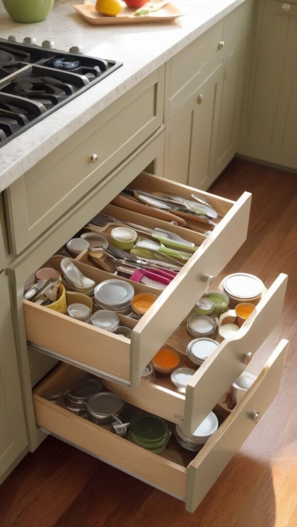 kitchen organization, kitchen storage, kitchen decluttering, kitchen cabinet organization, kitchen pantry organization