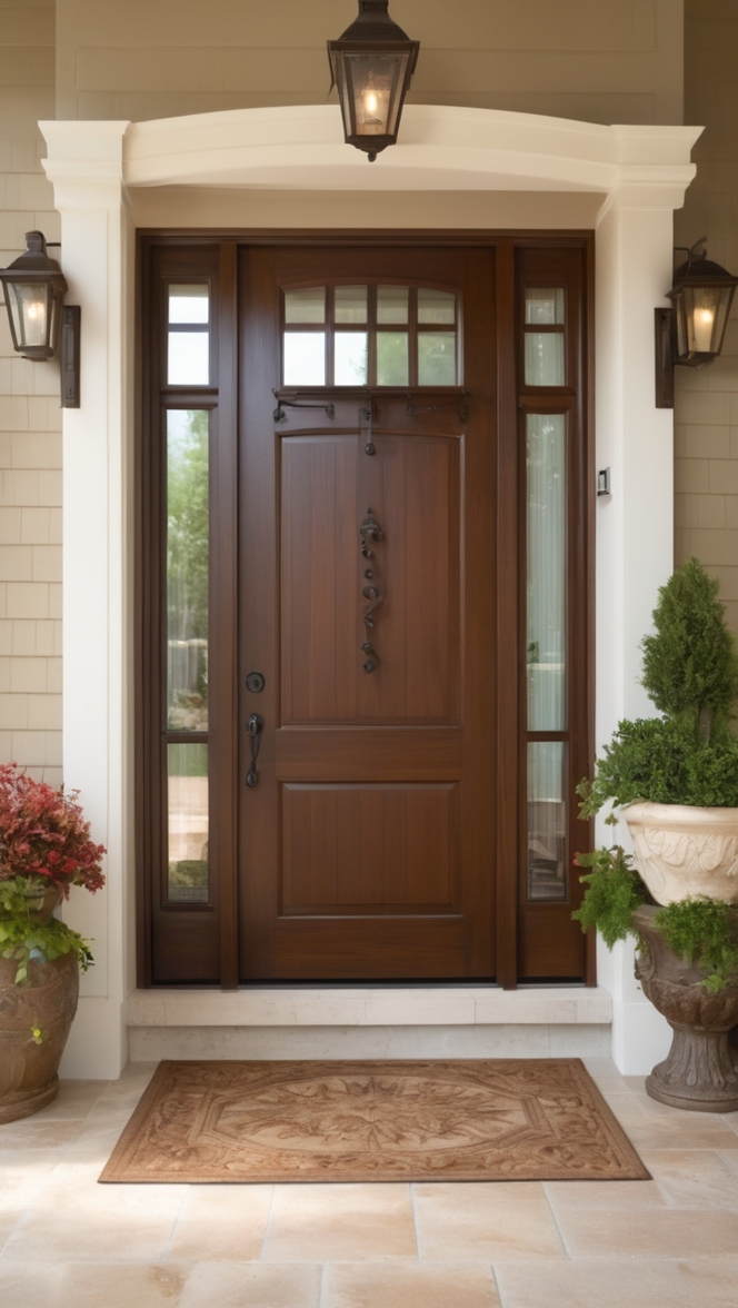 wooden main door design, 
modern wooden front door, 
contemporary entrance door, 
solid wood exterior door, 
custom wooden entry door