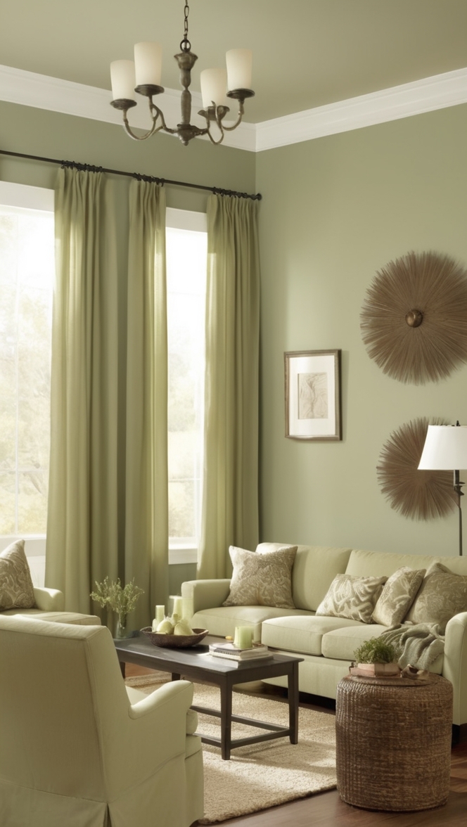 sage green curtains, green curtains for living room, sage colored drapes, premium green window treatments, designer living room curtains