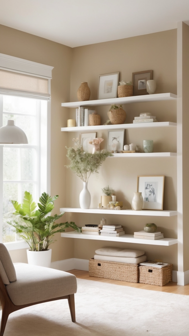 shelf decor, living room decor, minimalist decor, home accessories, modern interior 