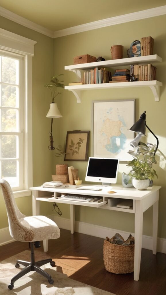 home office decor, small office furniture, home office design, workspace organization, stylish office accessories