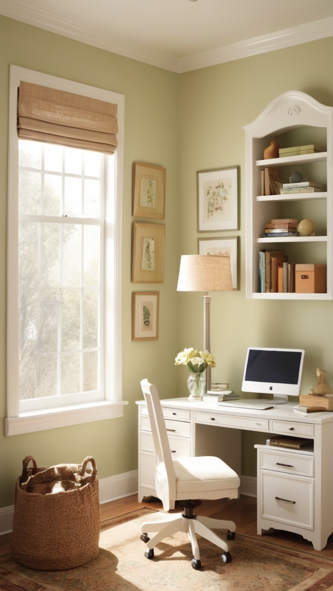 cozy home office, small office design, workspace organization, home office decor, minimalist office setup