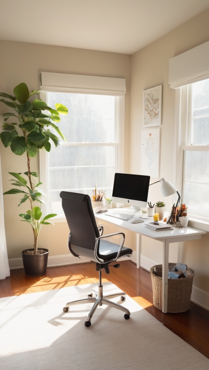 home office setup, work from home setup, home office furniture, home office desk, small home office 