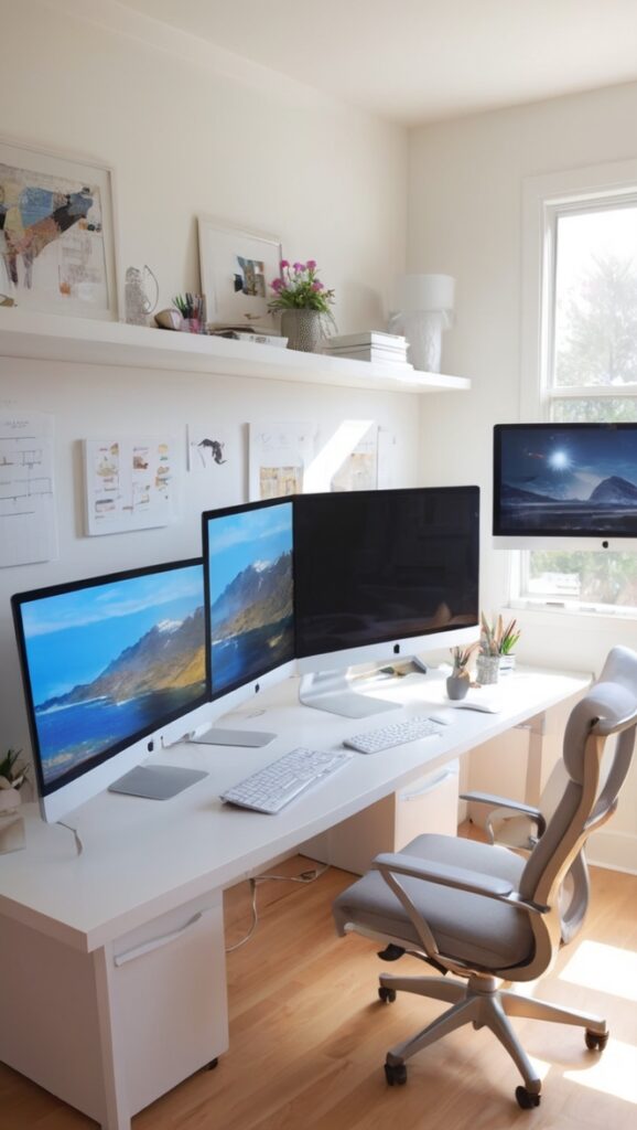 triple monitor stand, monitor arm triple, best triple monitor stand, triple monitor mount, triple monitor setup desk