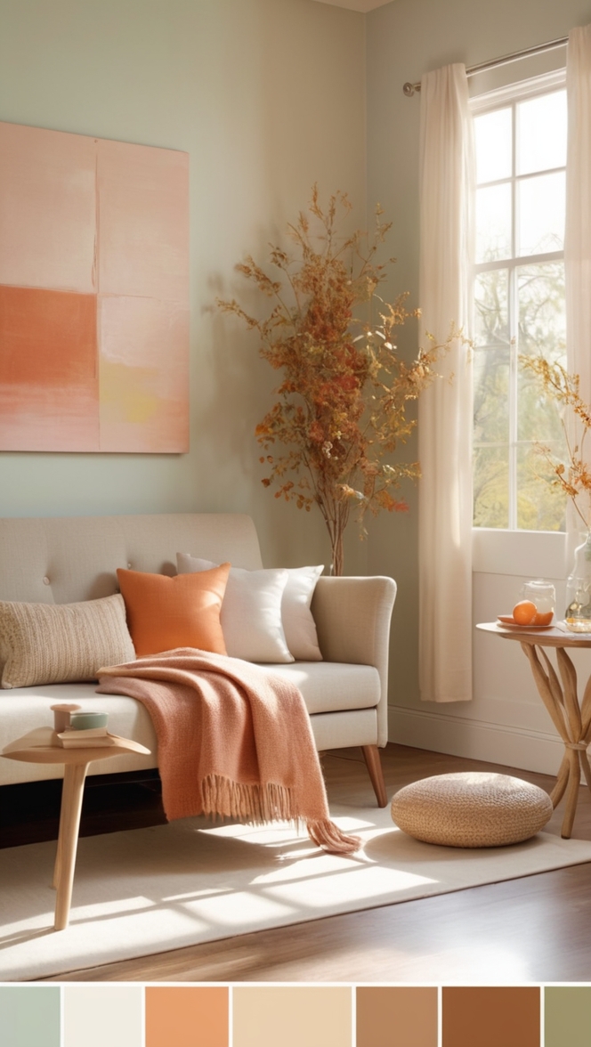 warm color scheme, yellow tones, earthy tones, cozy color palette, autumn hues