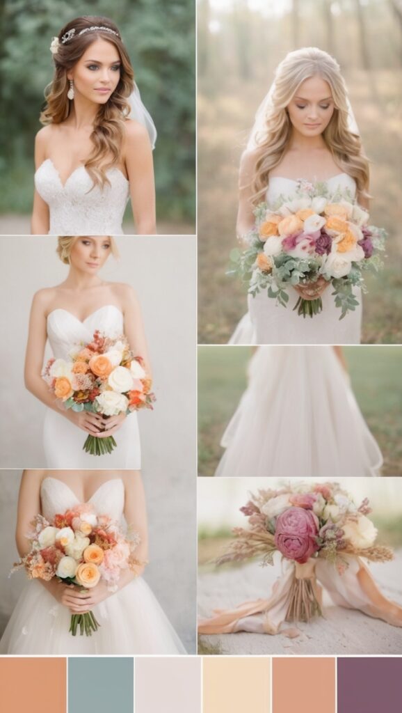 copper wedding colors, rustic wedding colors, boho wedding colors, vintage wedding colors, romantic wedding colors