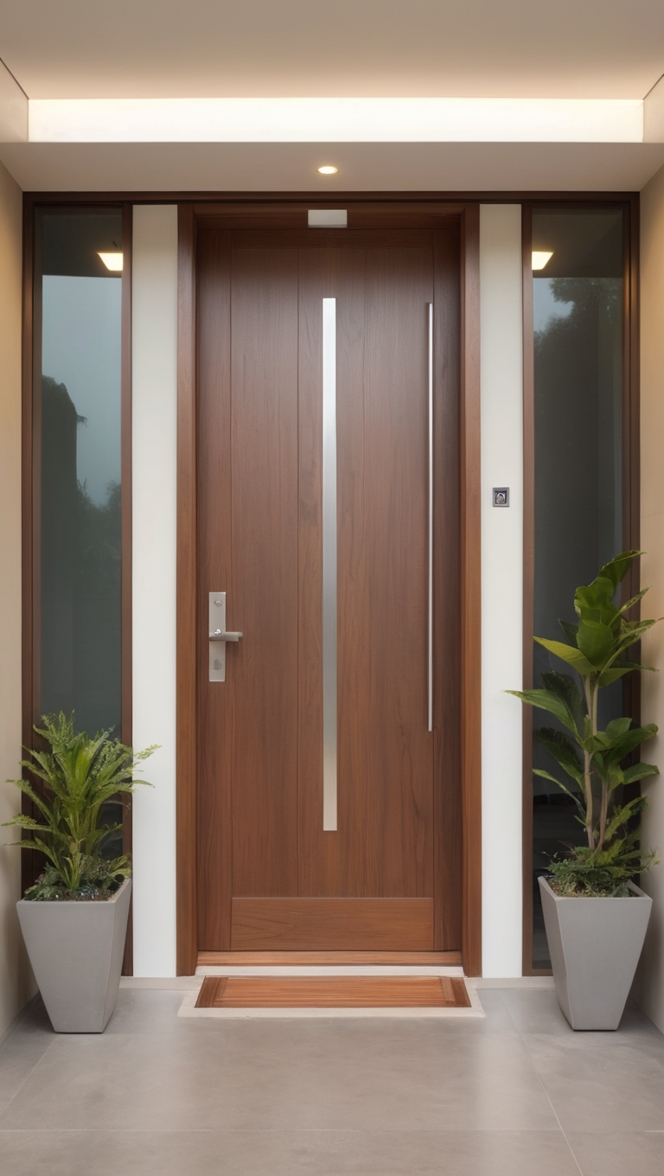 wooden main entrance door, modern double door design, contemporary wooden door, elegant front door, stylish exterior door 