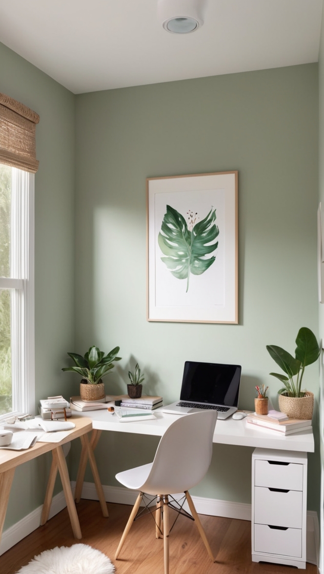 cozy home office decor, remote work setup, comfortable workspace, work from home design, telecommuting office essentials 