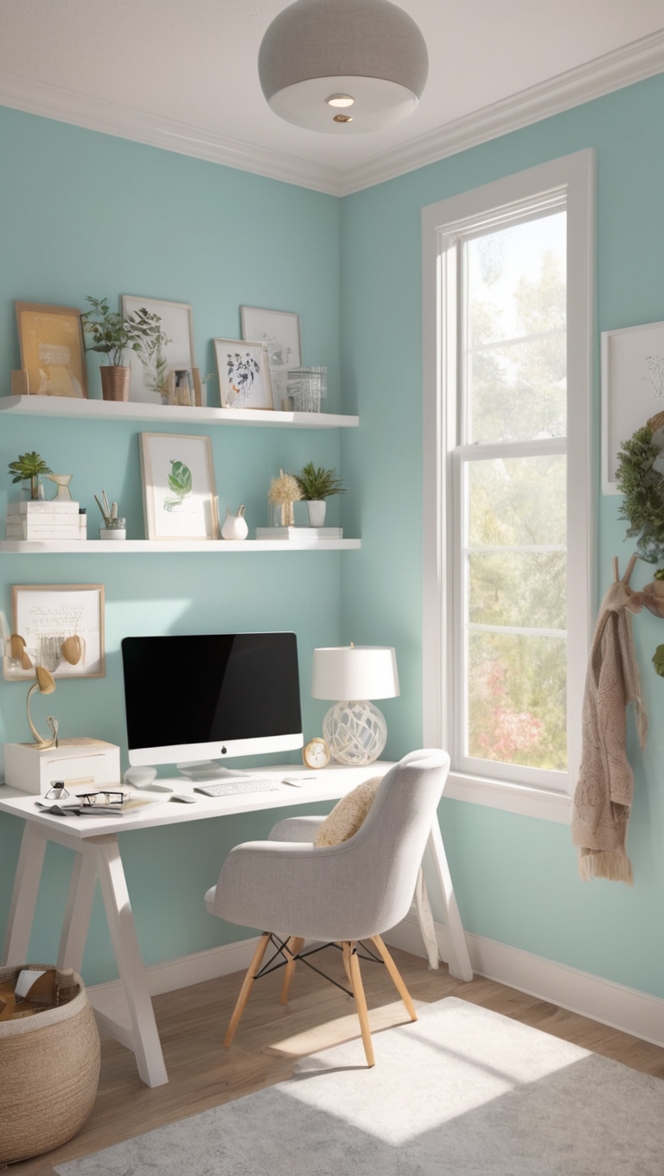 work from home, office setup, bedroom office, remote work, home office