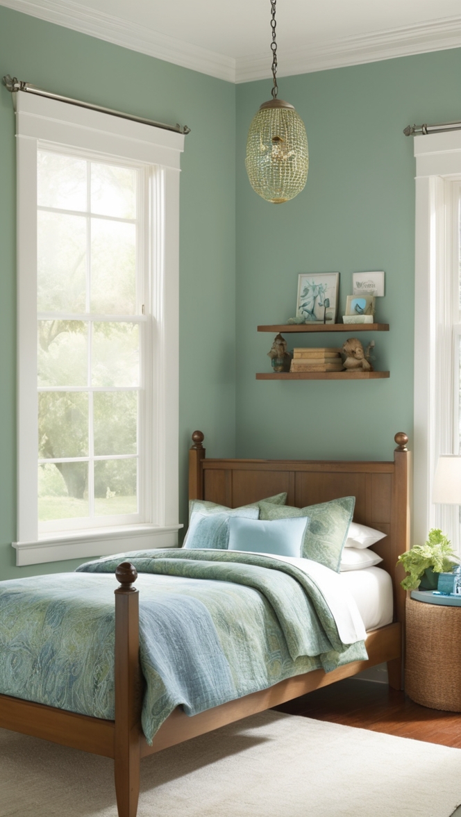 blue bedroom decor, green bedroom ideas, decorating blue bedroom, green bedroom design, blue and green bedroom inspiration