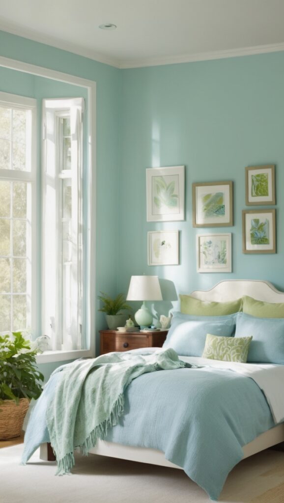 blue bedroom decor, green bedroom ideas, decorating blue bedroom, green bedroom design, blue and green bedroom inspiration