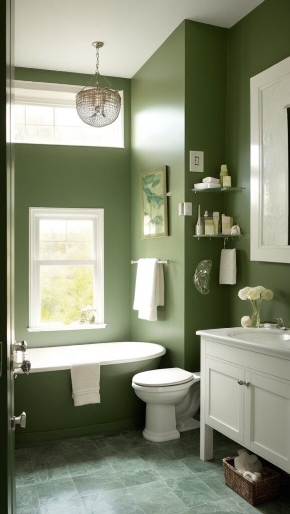 green bathroom decor, bathroom interior design, modern bathroom ideas, bathroom renovation ideas, luxury bathroom design