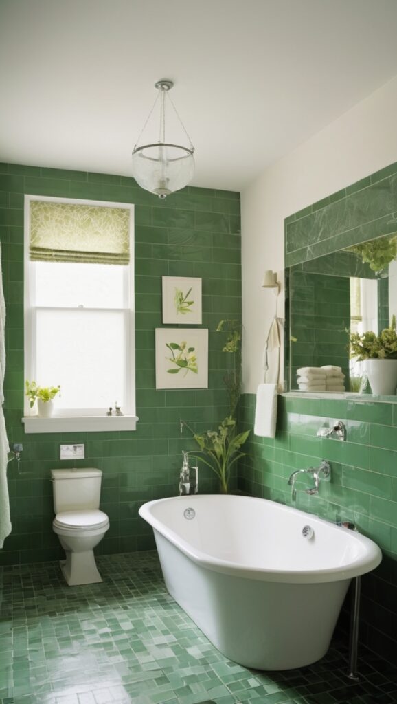 dark green bathroom tiles, dark green tile, green tile bathroom, bathroom tile ideas, dark green floor tiles
