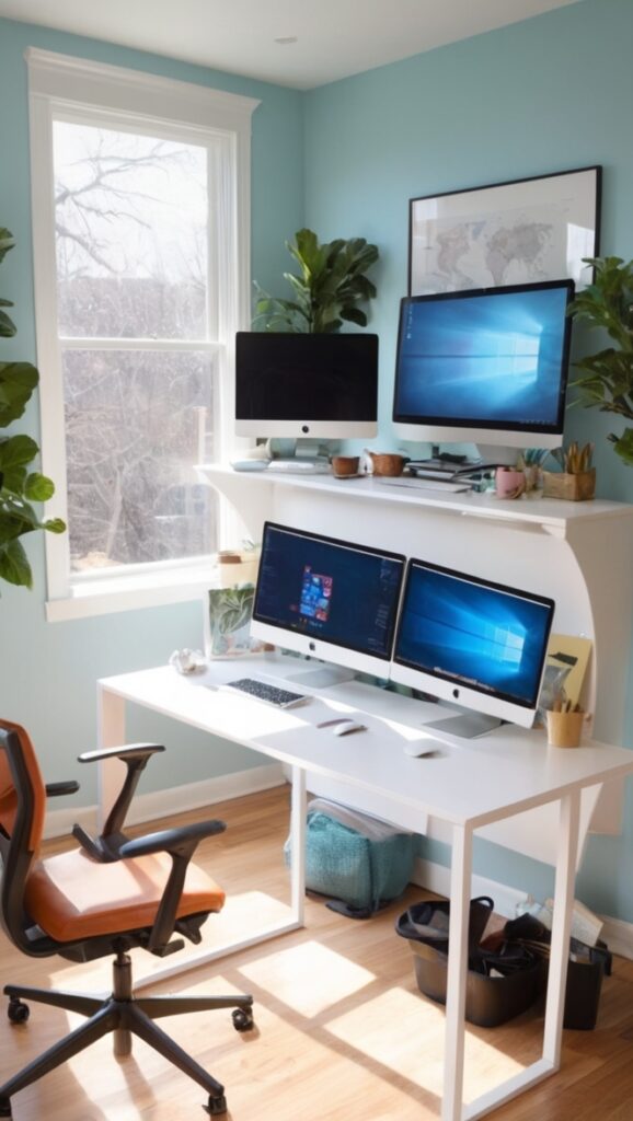 dual monitor setup, multiple monitor setup, dual display setup, dual screen setup, multi monitor setup