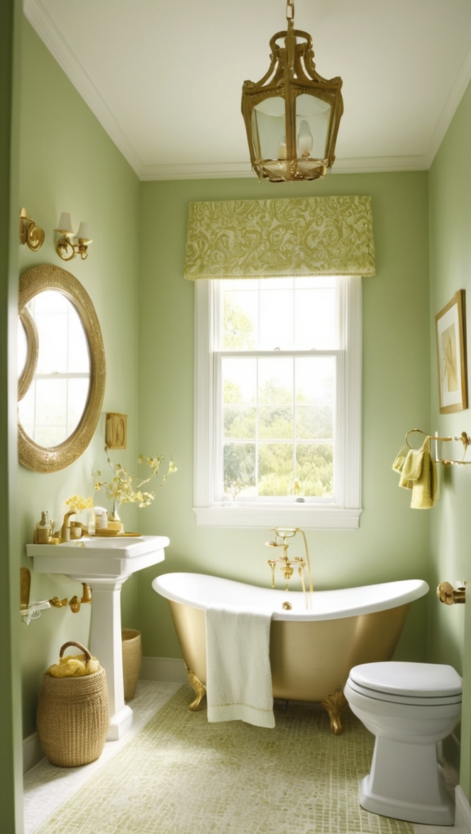 green and gold bathroom decor, elegant bathroom ideas, luxury bathroom design, opulent bathroom accessories, lavish bathroom renovation 