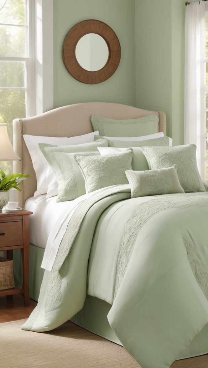 green comforter set, luxury green bedding, green duvet cover, emerald green comforter, green comforter queen