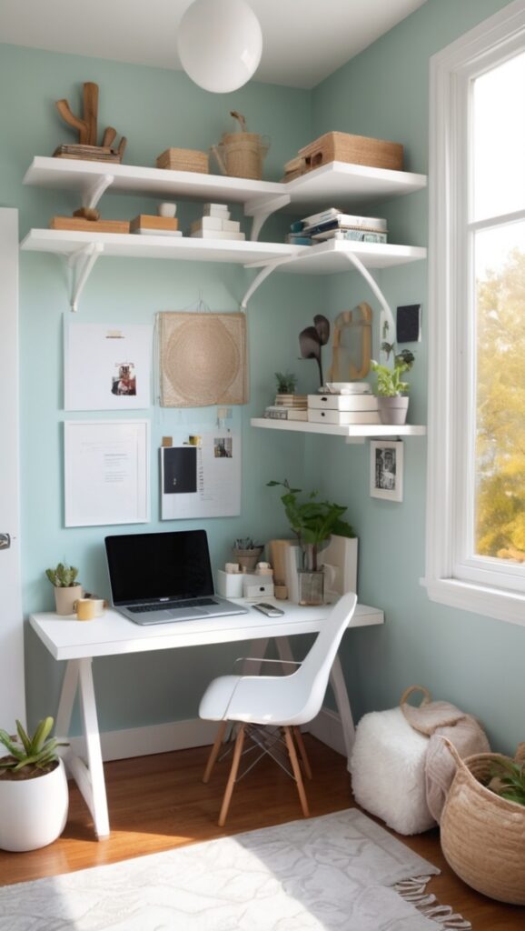 home office furniture, ergonomic office chair, standing desk, dual monitor setup, portable laptop stand