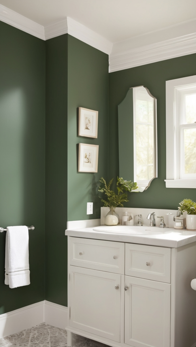 green bathroom decor, green bathroom accessories, hunter green towels, green bathroom rugs, emerald green bath mat