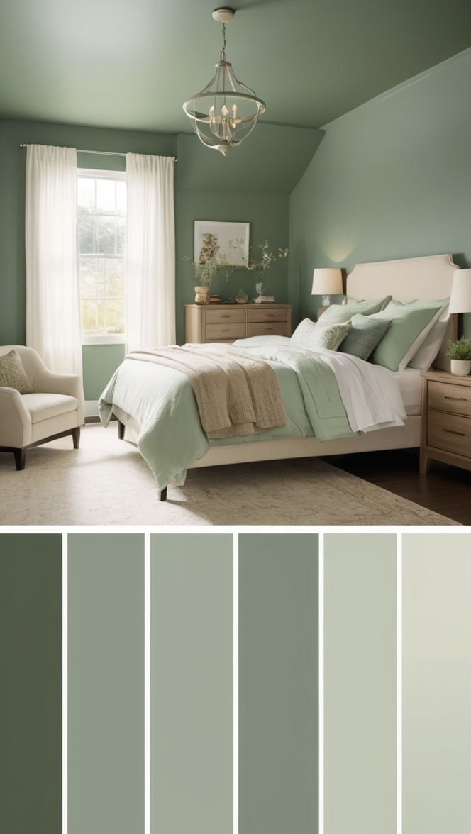 green bedroom decor,  bedroom design ideas, interior design inspiration, home decor trends, stylish bedroom makeover