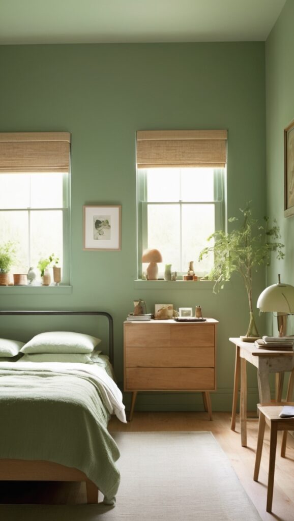green bedroom decor, bedroom design ideas, interior design inspiration, home decor trends, stylish bedroom makeover