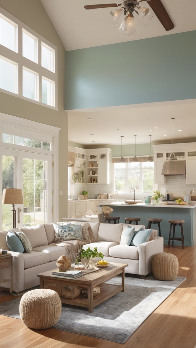 modern living room design, interior design ideas, contemporary kitchen decor, spacious home design, elegant open floor plan