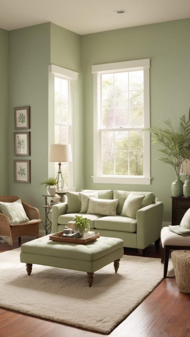 sage green paint colors, living room design ideas, small space decorating, interior design tips, home decor inspiration